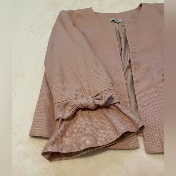 LOFT Pink Blazer with Ruffle Sleeves - Picture 2 of 8
